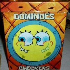 Nickelodeon Spongebob Squarepants Dominoes & Checkers Game Set in Lenticular Box